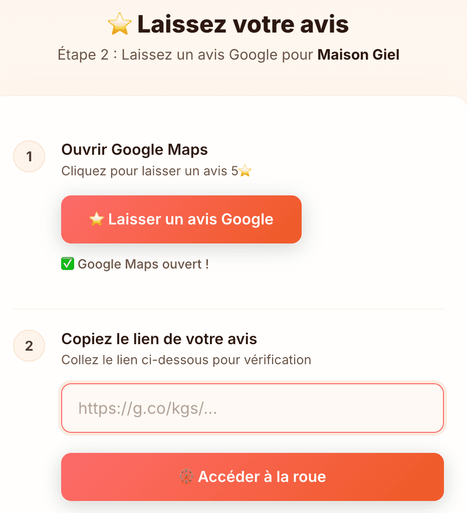 Formulaire de dépôt d'avis Google
